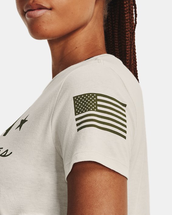 Women's UA Freedom USA T-Shirt, White, pdpMainDesktop image number 3